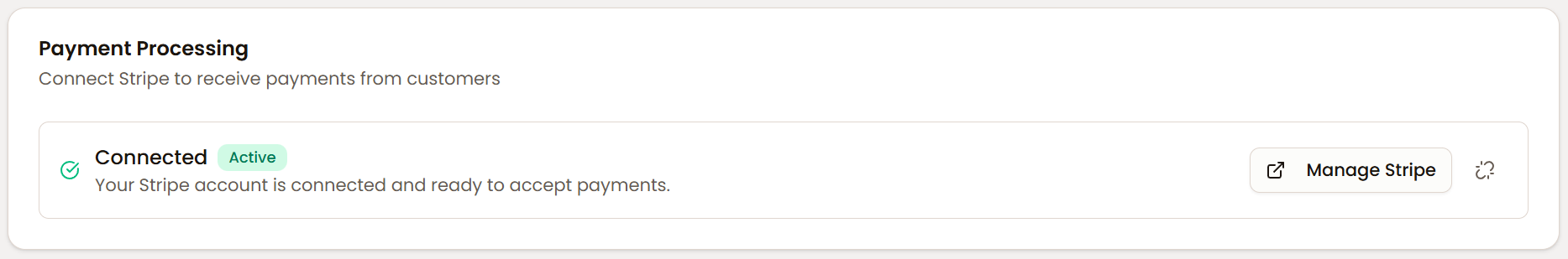 Stripe connected card