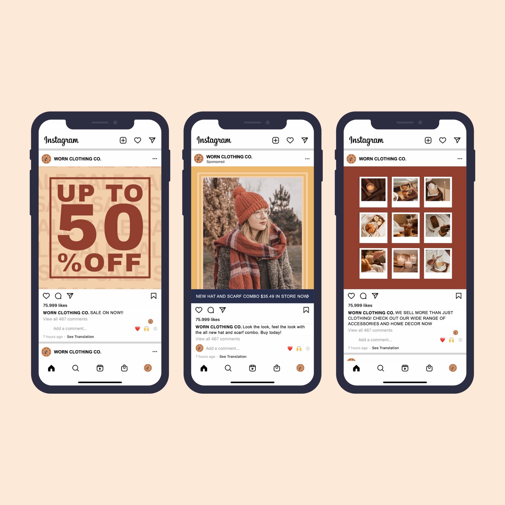 Small Business Instagram Template | Editable Posts | Earthy Autumn Brand | Editable Insta Feed Pack - Thumbnail 2