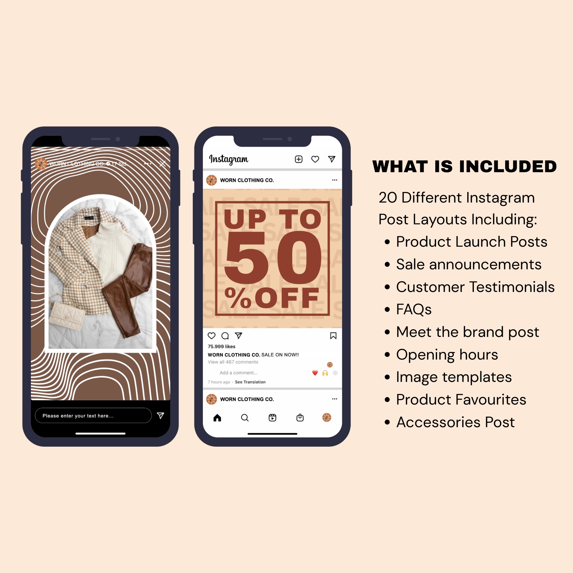 Small Business Instagram Template | Editable Posts | Earthy Autumn Brand | Editable Insta Feed Pack - Thumbnail 3